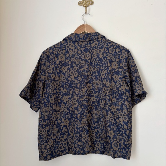 Everlane The Linen Workwear Shirt Medium Midnight Floral - Picture 4 of 7